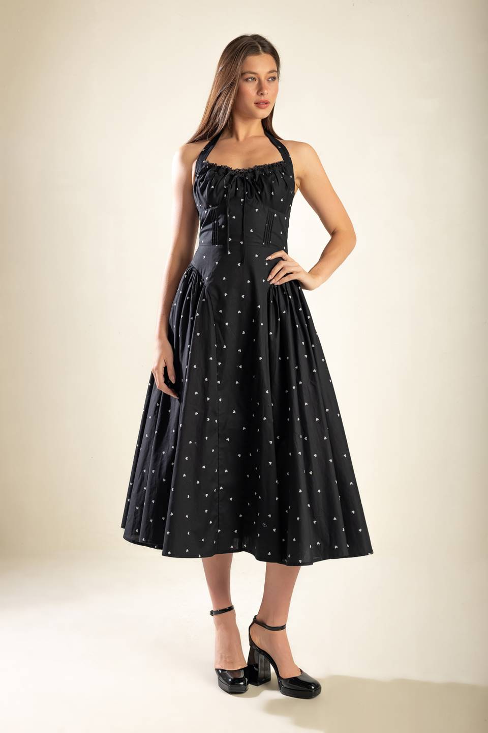 CONFIDENT CUES WOVEN MIDI DRESS Flying Tomato