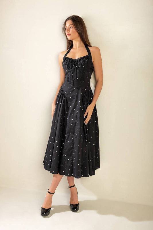 CONFIDENT CUES WOVEN MIDI DRESS Flying Tomato
