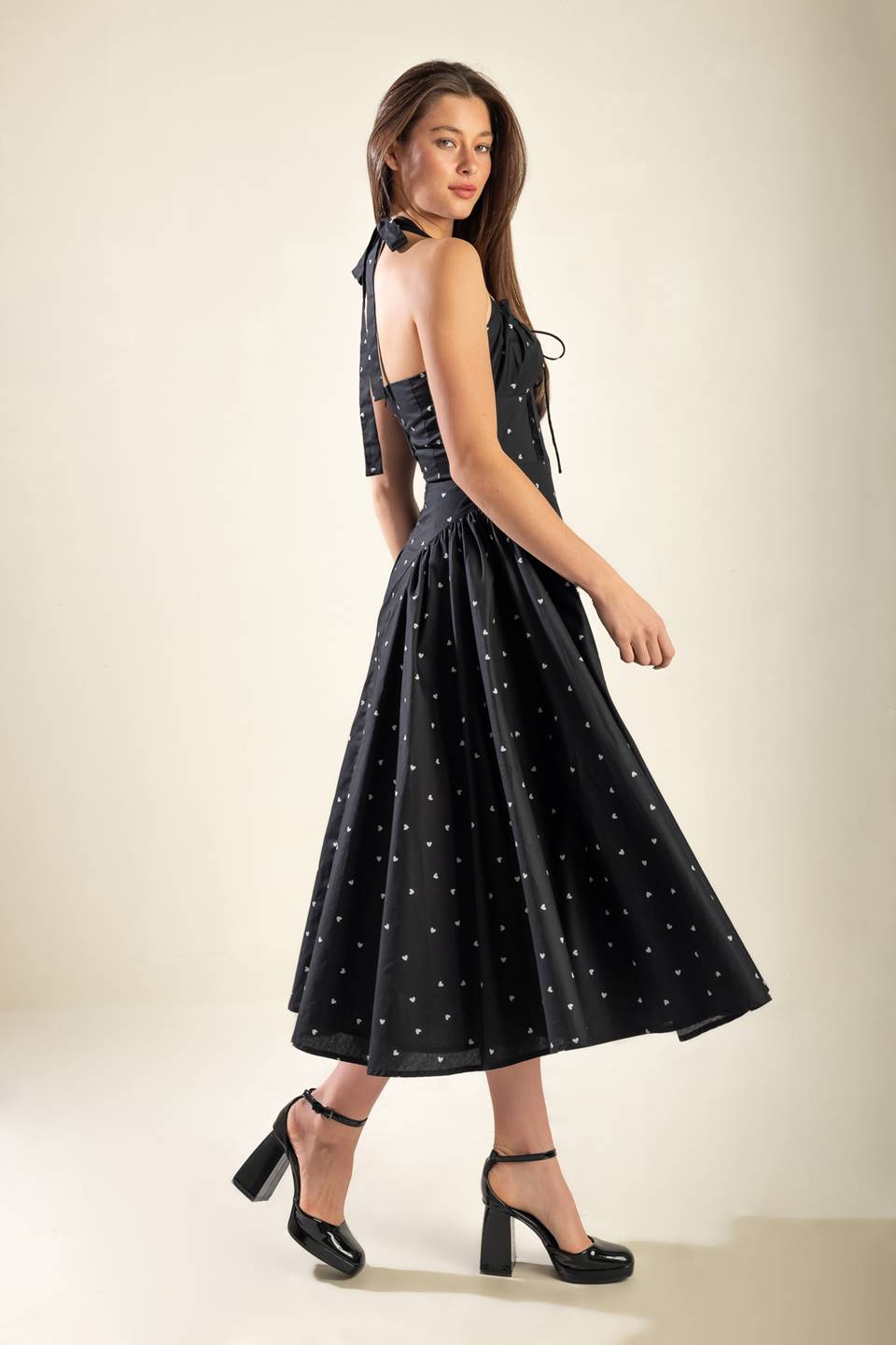 CONFIDENT CUES WOVEN MIDI DRESS Flying Tomato
