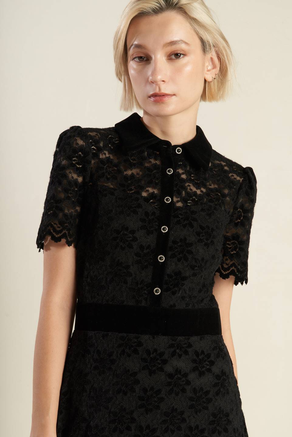 BOLD SYMPHONY WOVEN LACE MIDI DRESS Flying Tomato