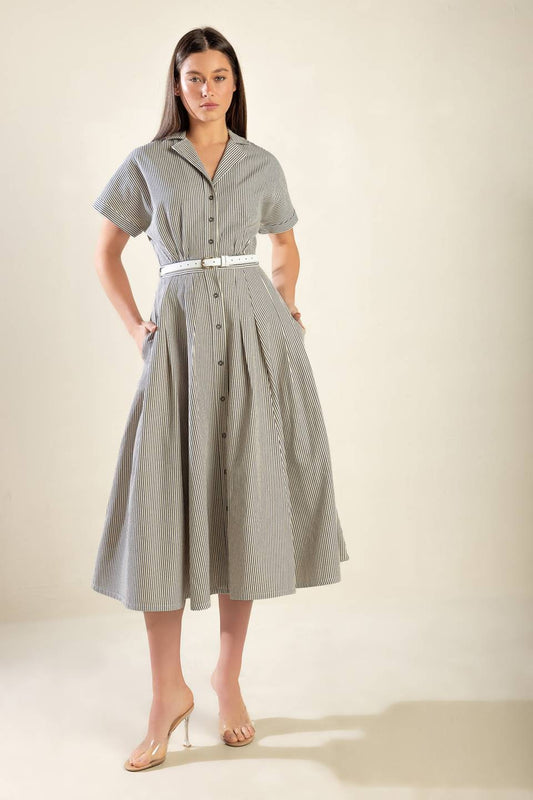 TIME TO EVOLVE WOVEN MIDI DRESS Flying Tomato