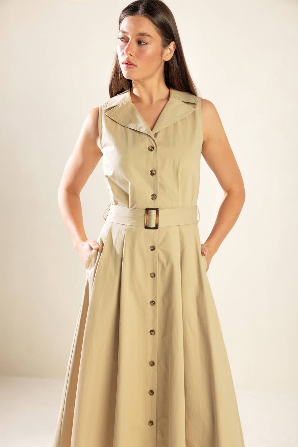 IDEAL APPROACH WOVEN MIDI DRESS Flying Tomato