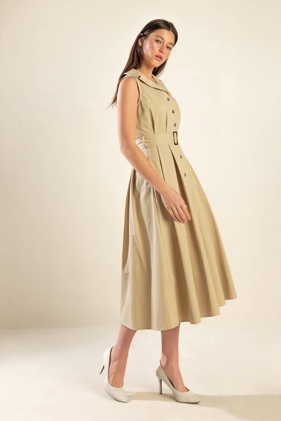 IDEAL APPROACH WOVEN MIDI DRESS Flying Tomato