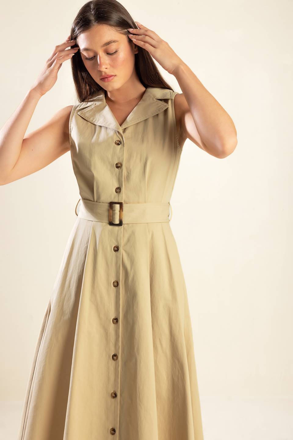 IDEAL APPROACH WOVEN MIDI DRESS Flying Tomato