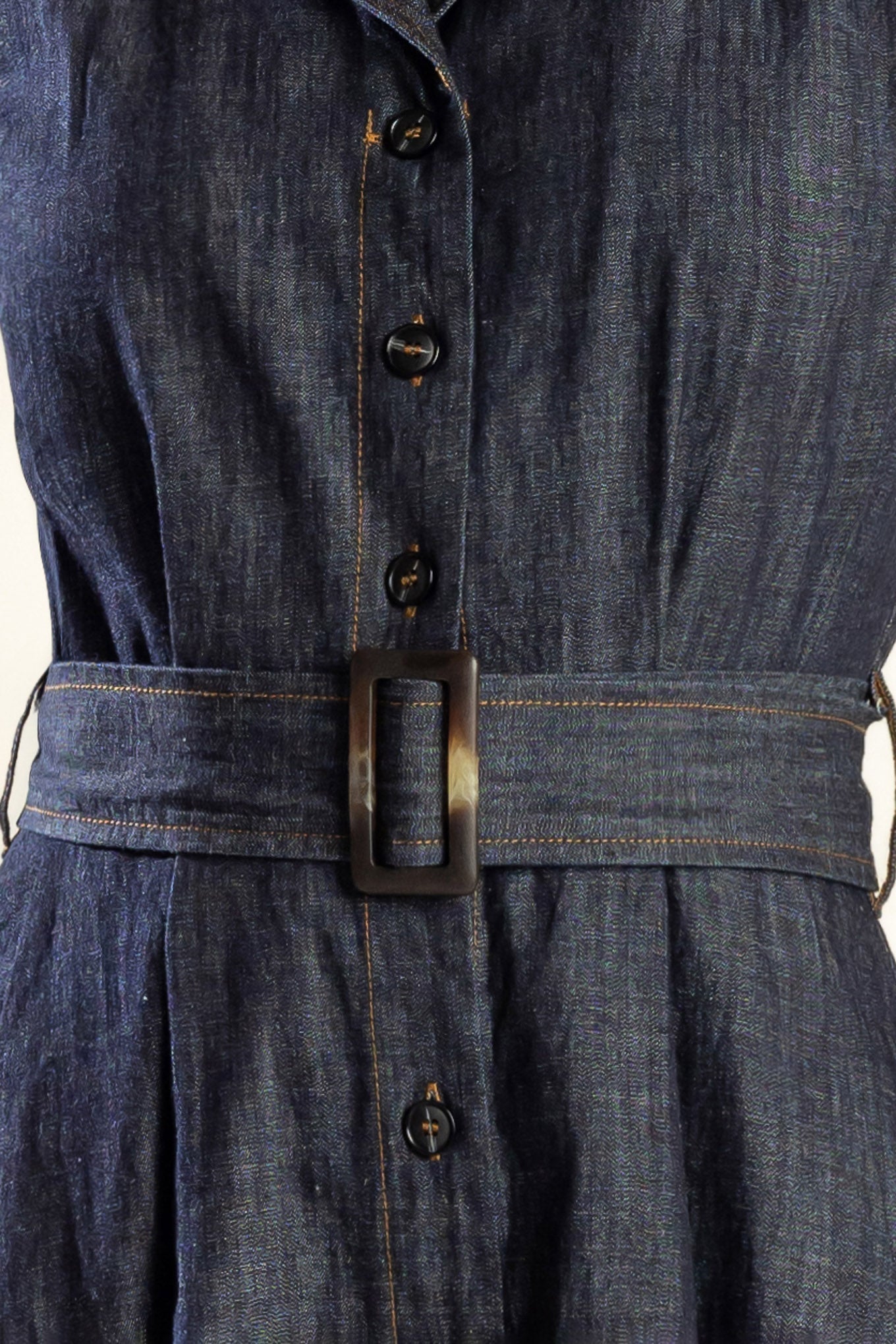 OASIS OF CALM RIGID DENIM MIDI DRESS Flying Tomato