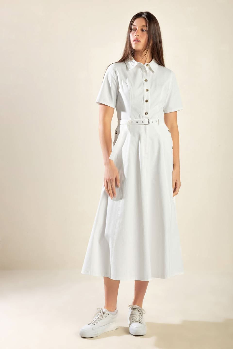 Tea Time Charm Woven Midi Dress