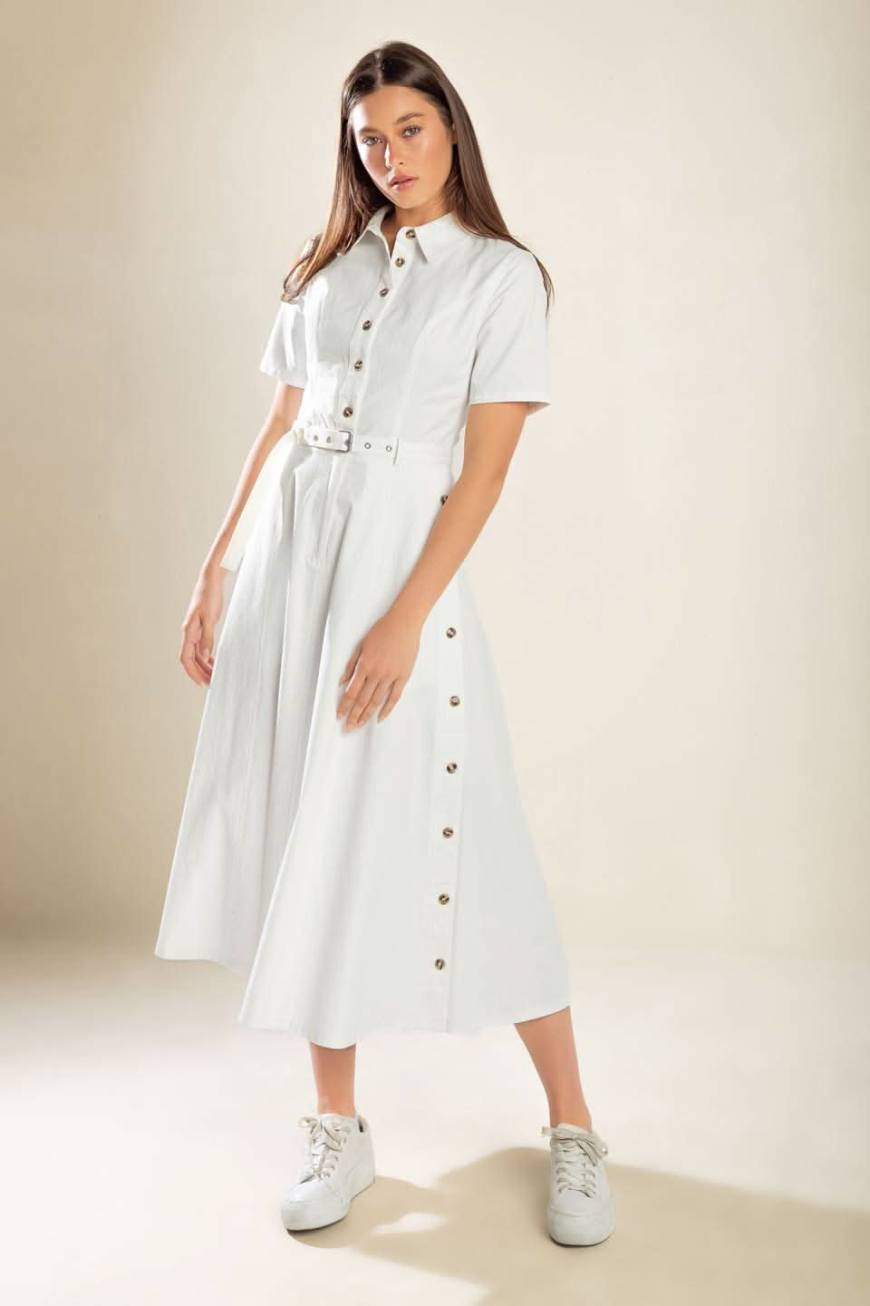 Tea Time Charm Woven Midi Dress