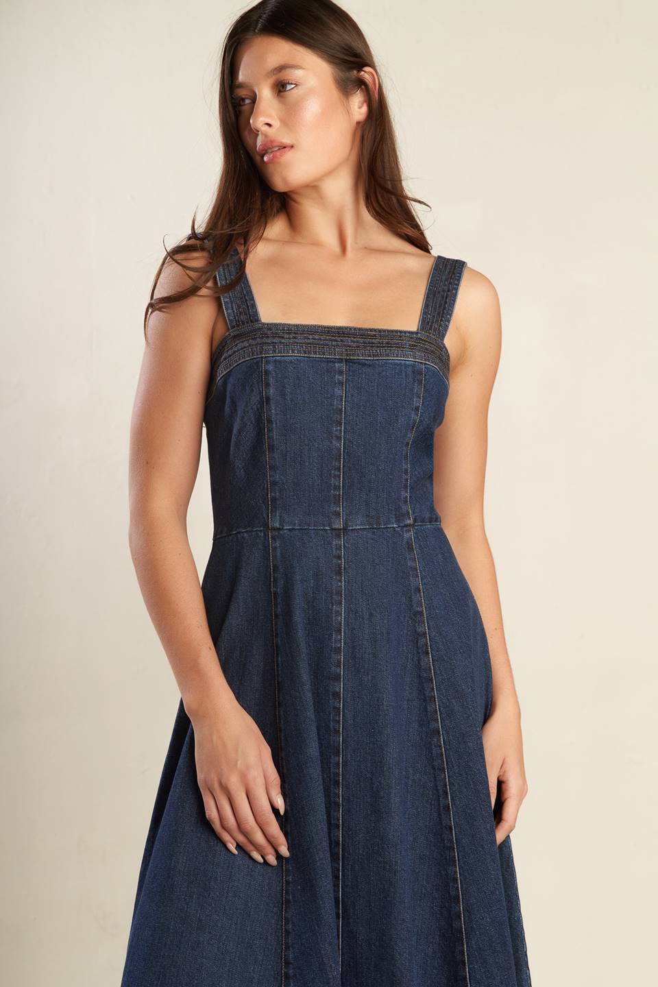 TERRIFIC TIMING DENIM MIDI DRESS Flying Tomato