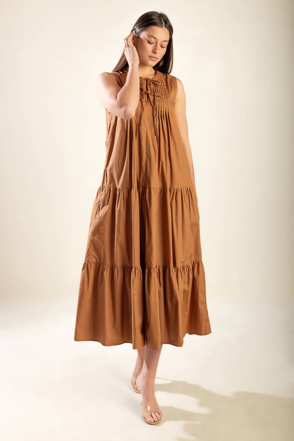 EVERYTHING I WANT WOVEN MIDI DRESS Flying Tomato