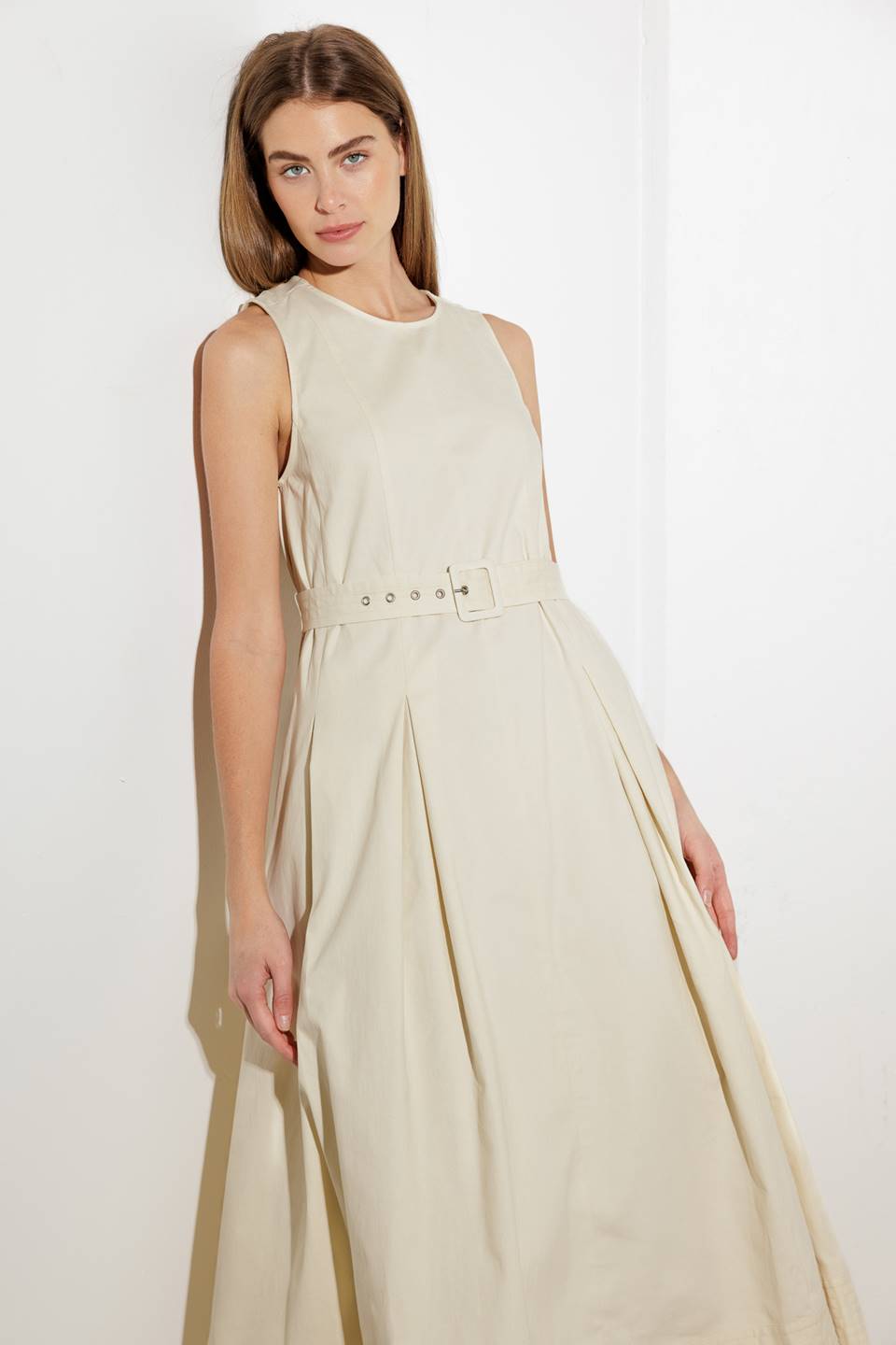 OVER THE WATERS WOVEN MIDI DRESS Flying Tomato