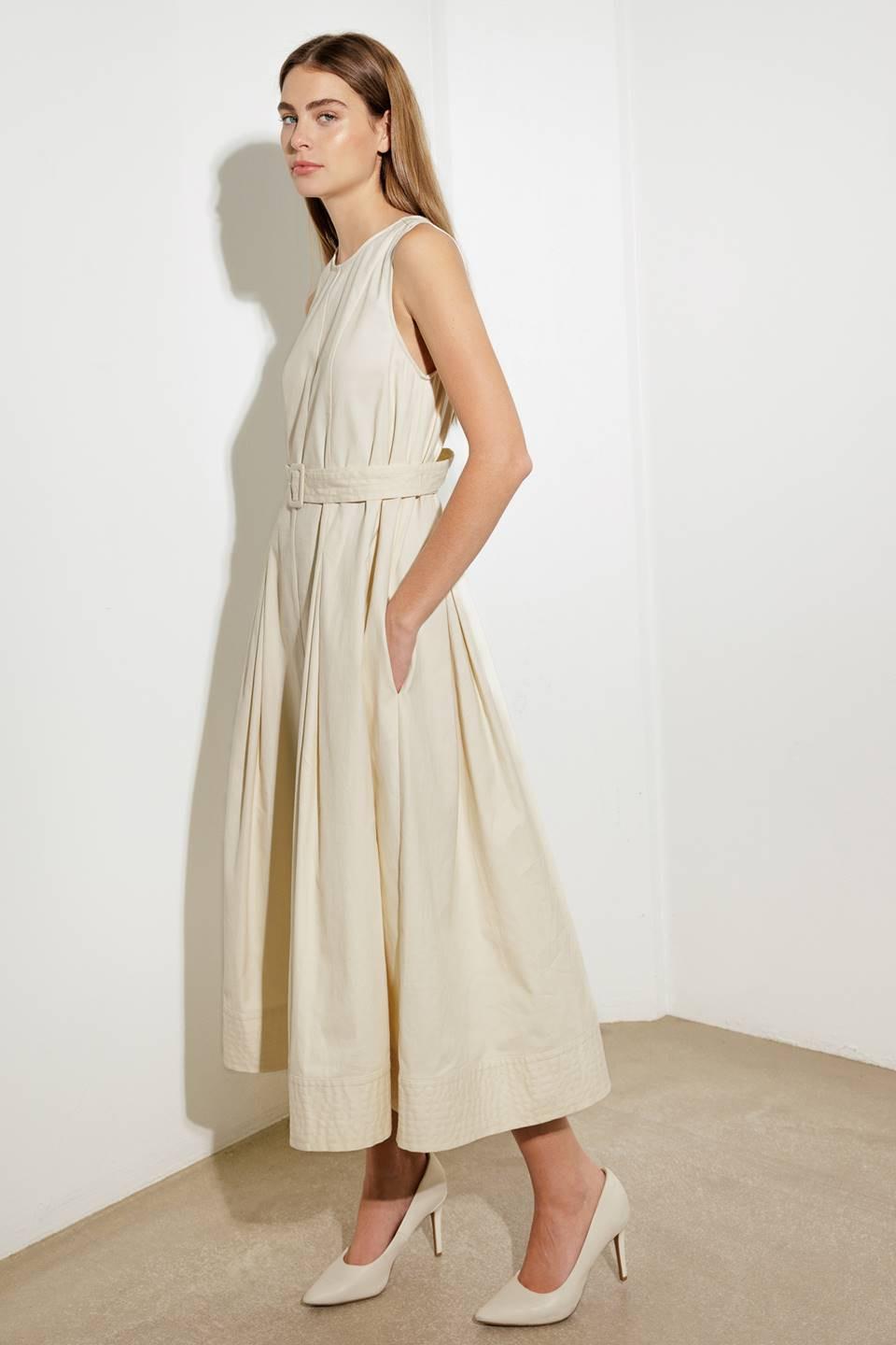 Detail of the unique pattern on the Flying Tomato OVER THE WATERS WOVEN MIDI DRESS, reflecting its artistic and quality desig