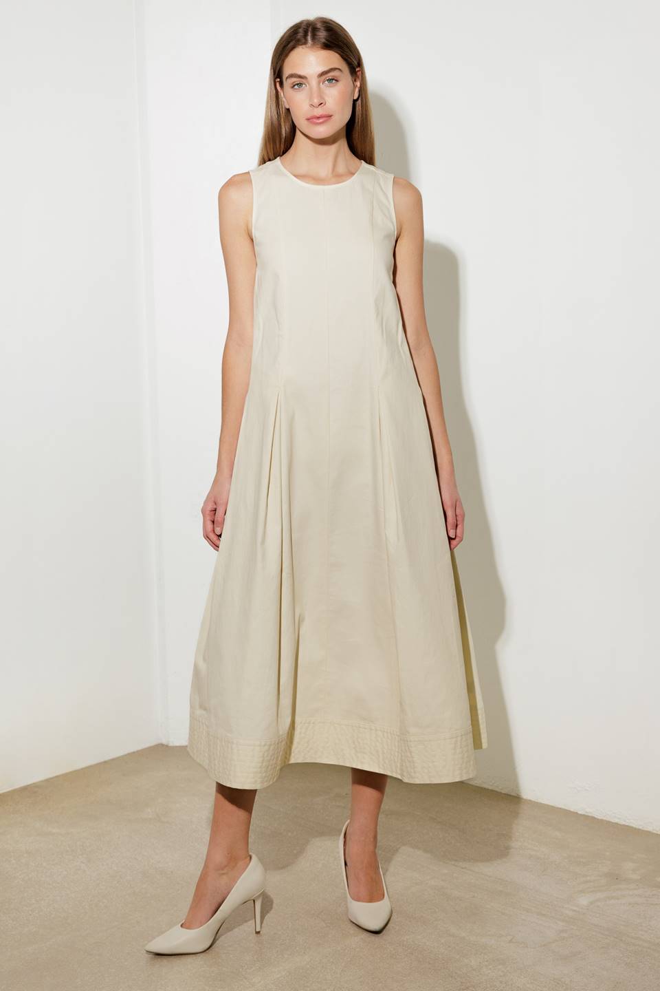OVER THE WATERS WOVEN MIDI DRESS Flying Tomato