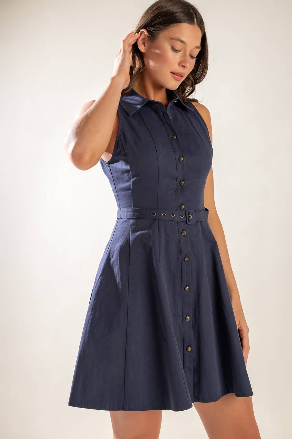 SLEEK STREET WOVEN MINI DRESS Flying Tomato