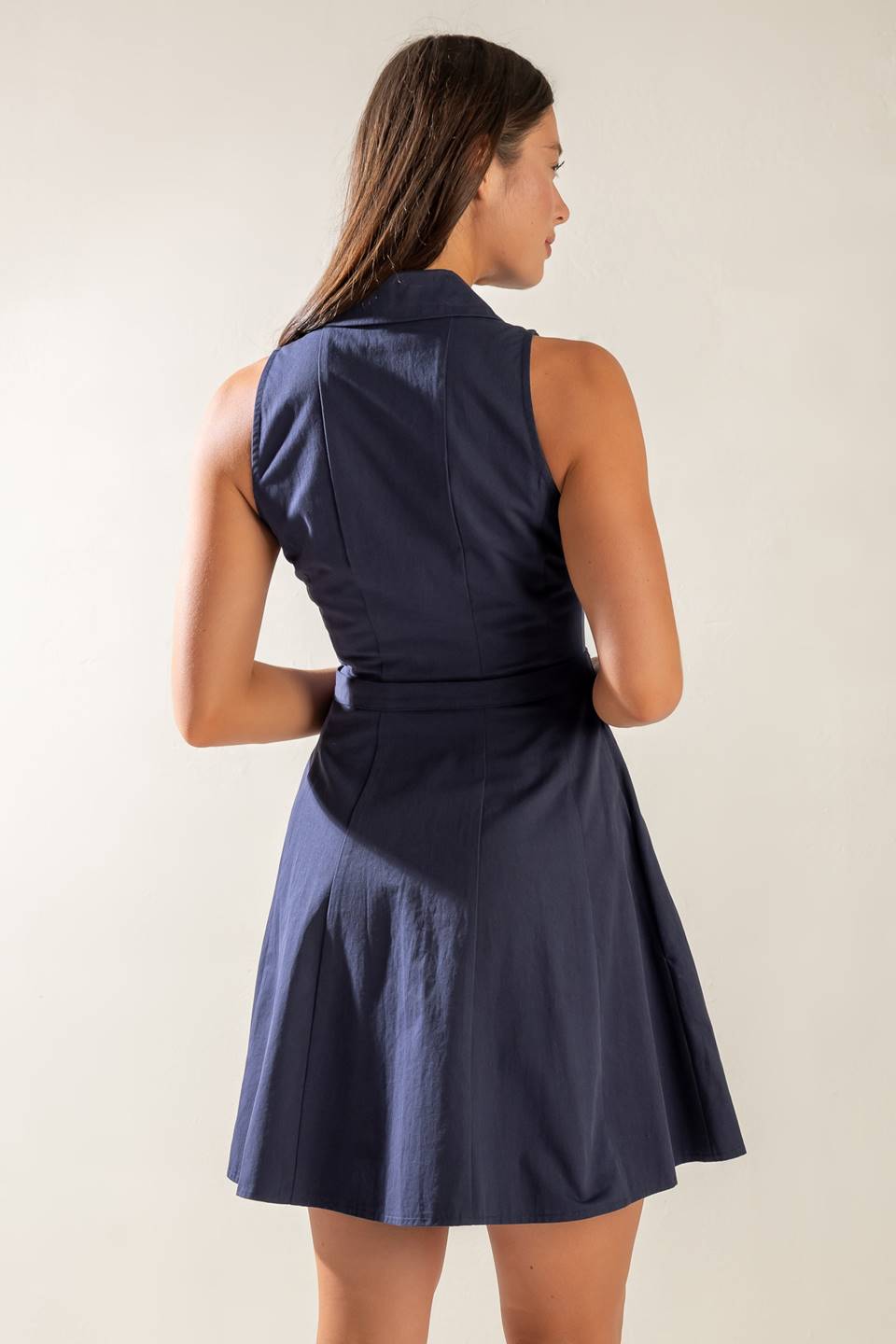 SLEEK STREET WOVEN MINI DRESS Flying Tomato