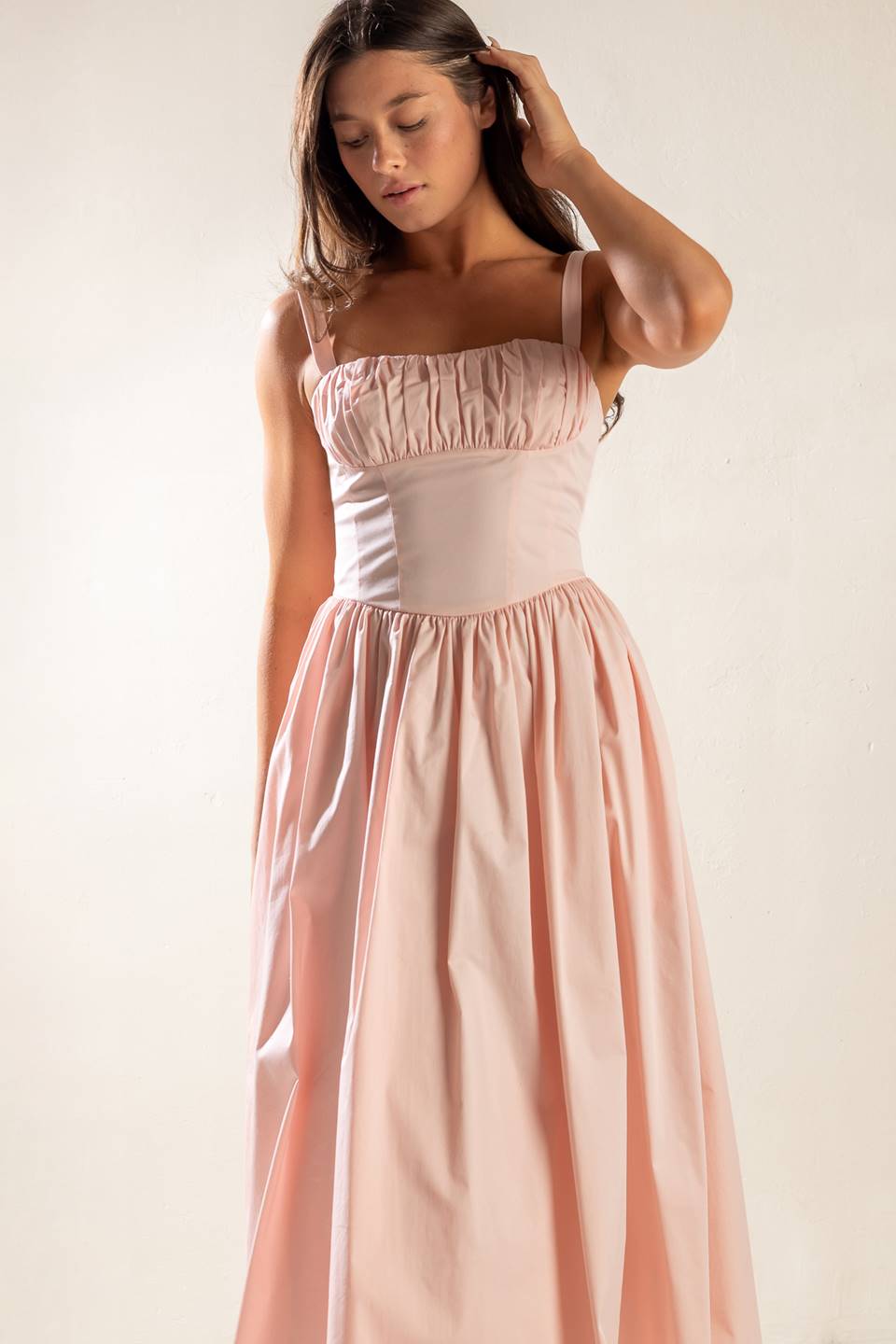 EASILY LOVED WOVEN MIDI DRESS Flying Tomato