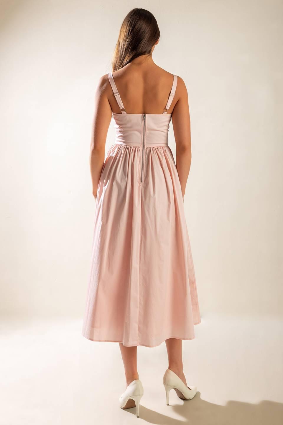 Flying Tomato Easily Loved Woven Midi Dress, highlighting its flattering silhouette and comfortable, breathable design.