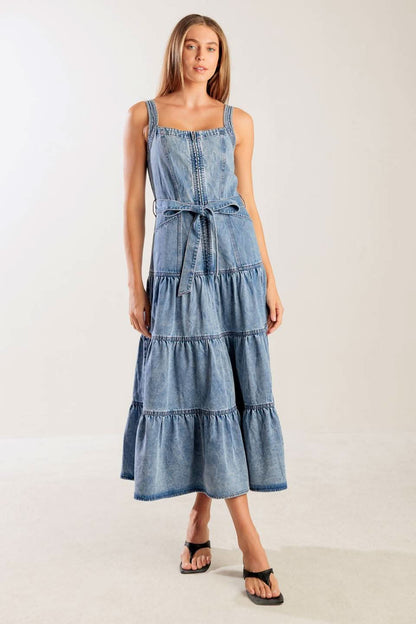 SUNSHINE STATE OF MIND INDIGO DENIM DRESS