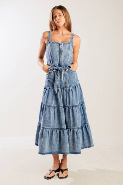 SUNSHINE STATE OF MIND INDIGO DENIM DRESS