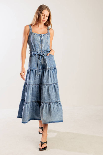 SUNSHINE STATE OF MIND INDIGO DENIM DRESS