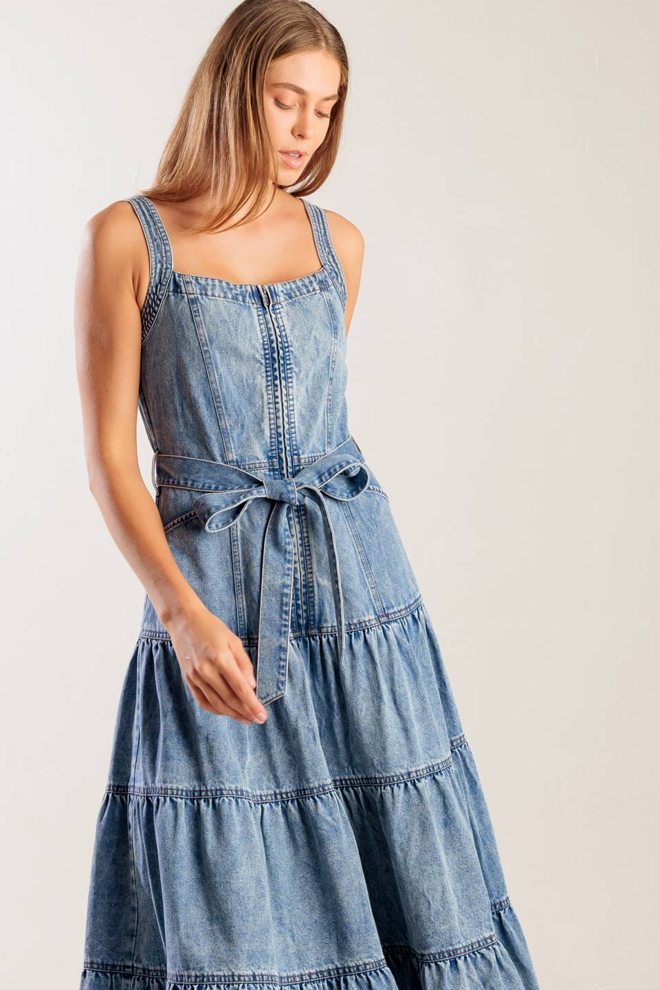 SUNSHINE STATE OF MIND INDIGO DENIM DRESS