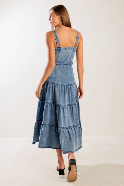 SUNSHINE STATE OF MIND INDIGO DENIM DRESS