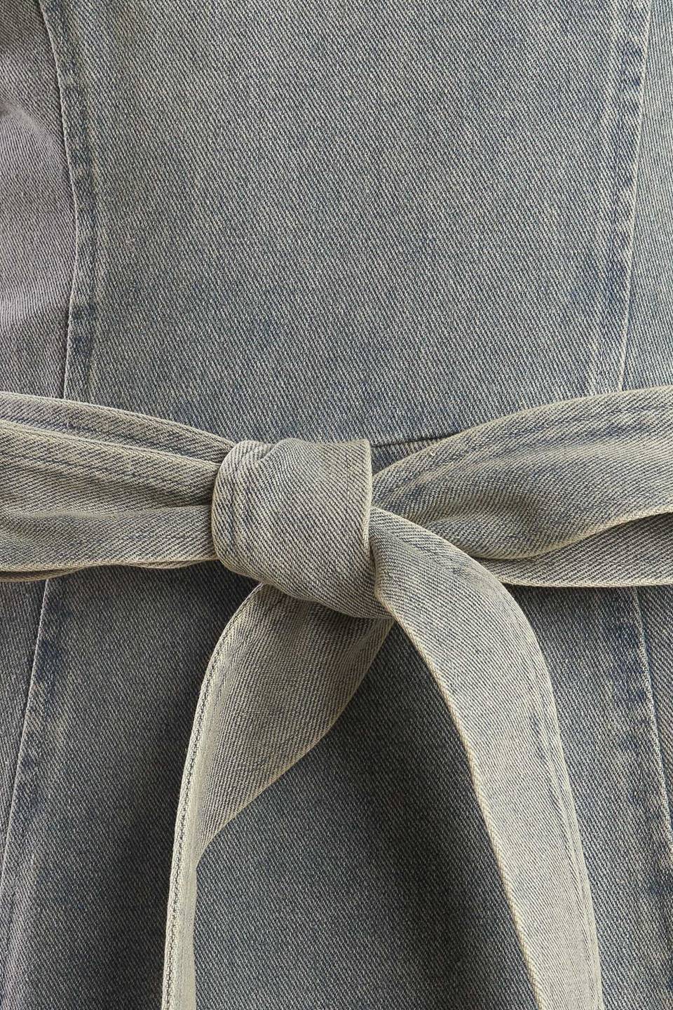 A DAY AT THE VINEYARD DENIM MIDI DRESS Flying Tomato