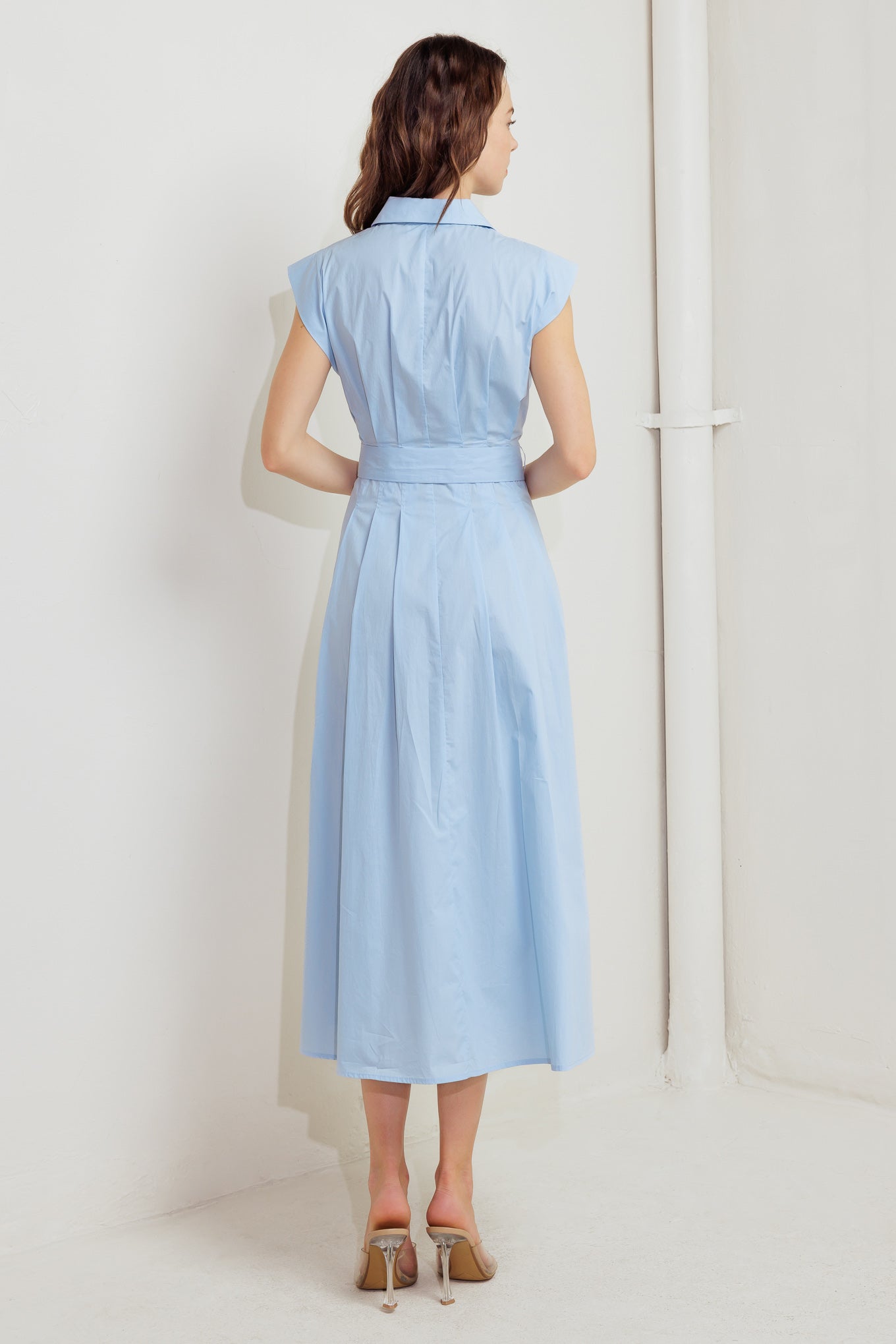 BLUE SERENITY WOVEN MIDI DRESS Flying Tomato