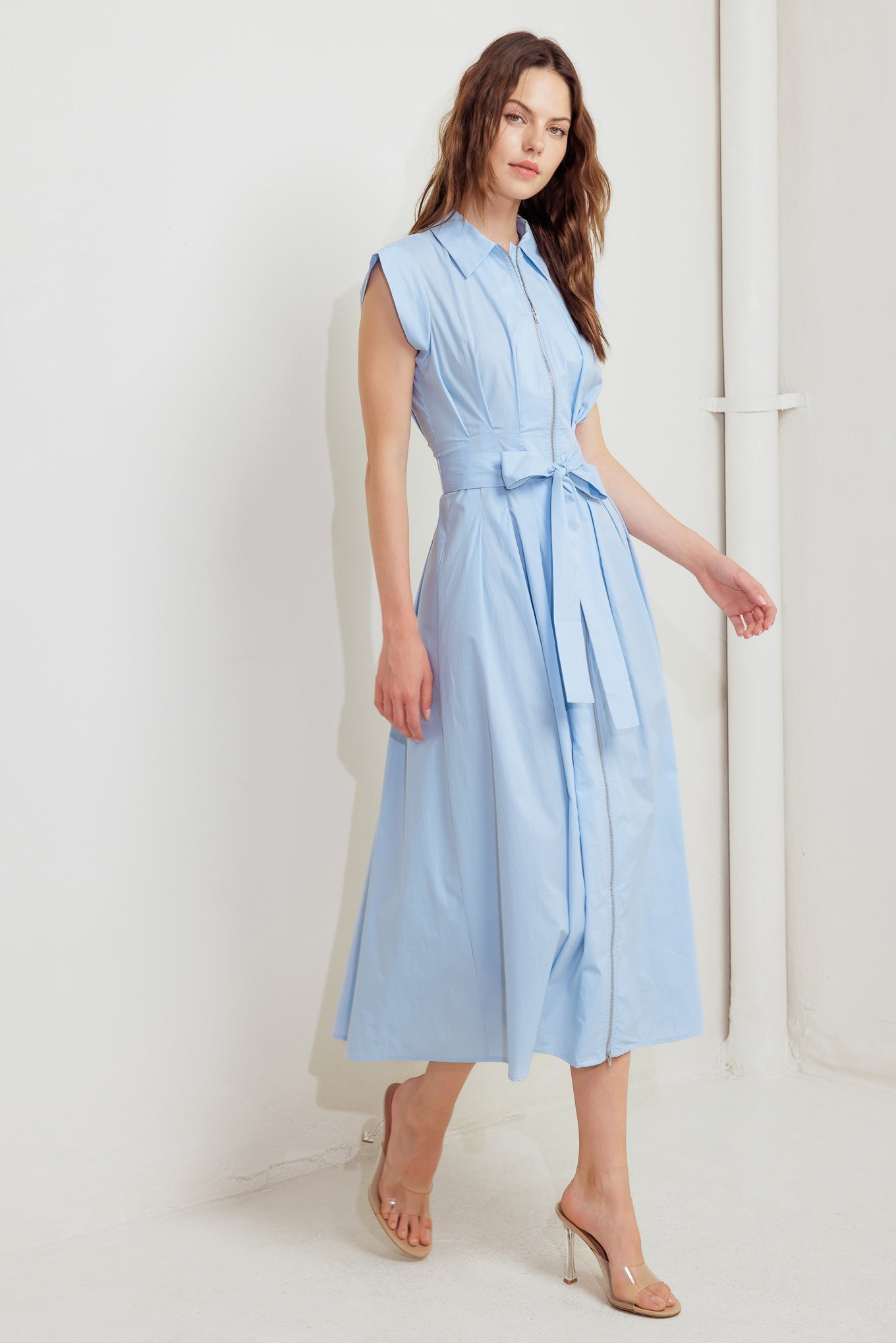 BLUE SERENITY WOVEN MIDI DRESS Flying Tomato