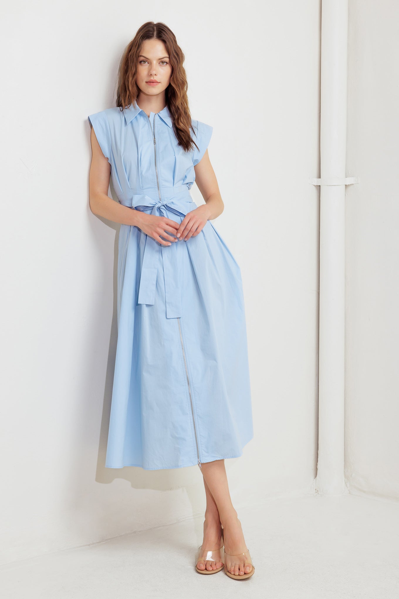 BLUE SERENITY WOVEN MIDI DRESS Flying Tomato