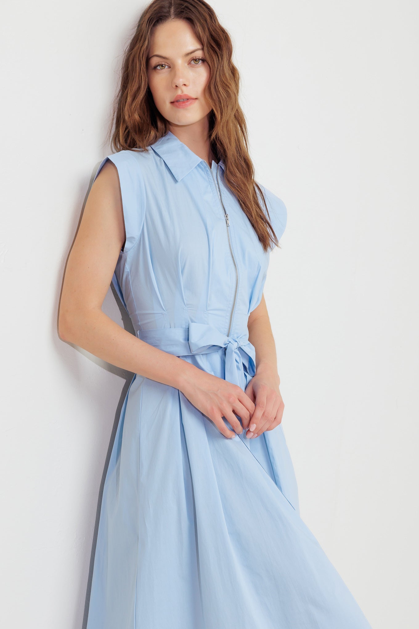BLUE SERENITY WOVEN MIDI DRESS Flying Tomato
