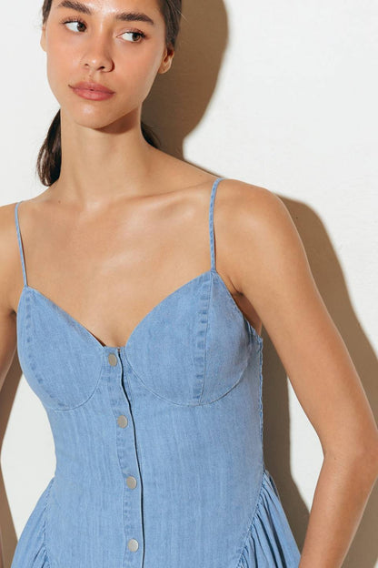 BLUEBELL BREEZE LIGHTWEIGHT DENIM MIDI DRESS