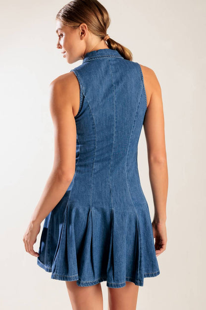 WHERE I WANT TO BE DENIM MINI DRESS