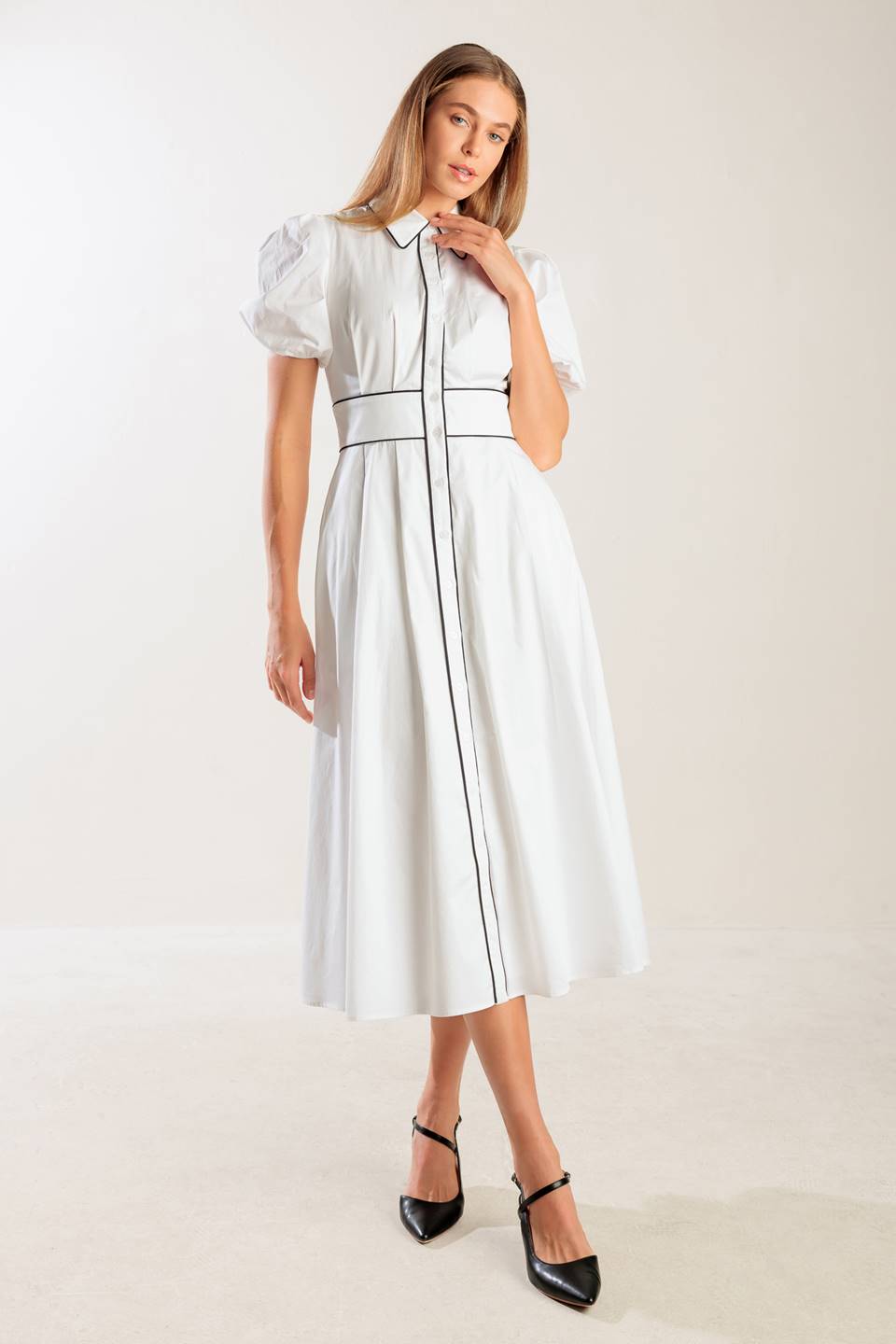 IN THE BREEZE WHITE WOVEN MIDI DRESS Flying Tomato