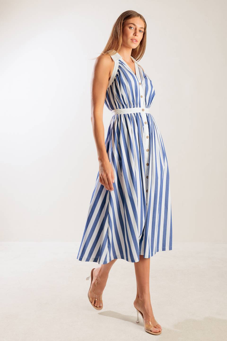 WAIT FOR IT WOVEN MIDI DRESS