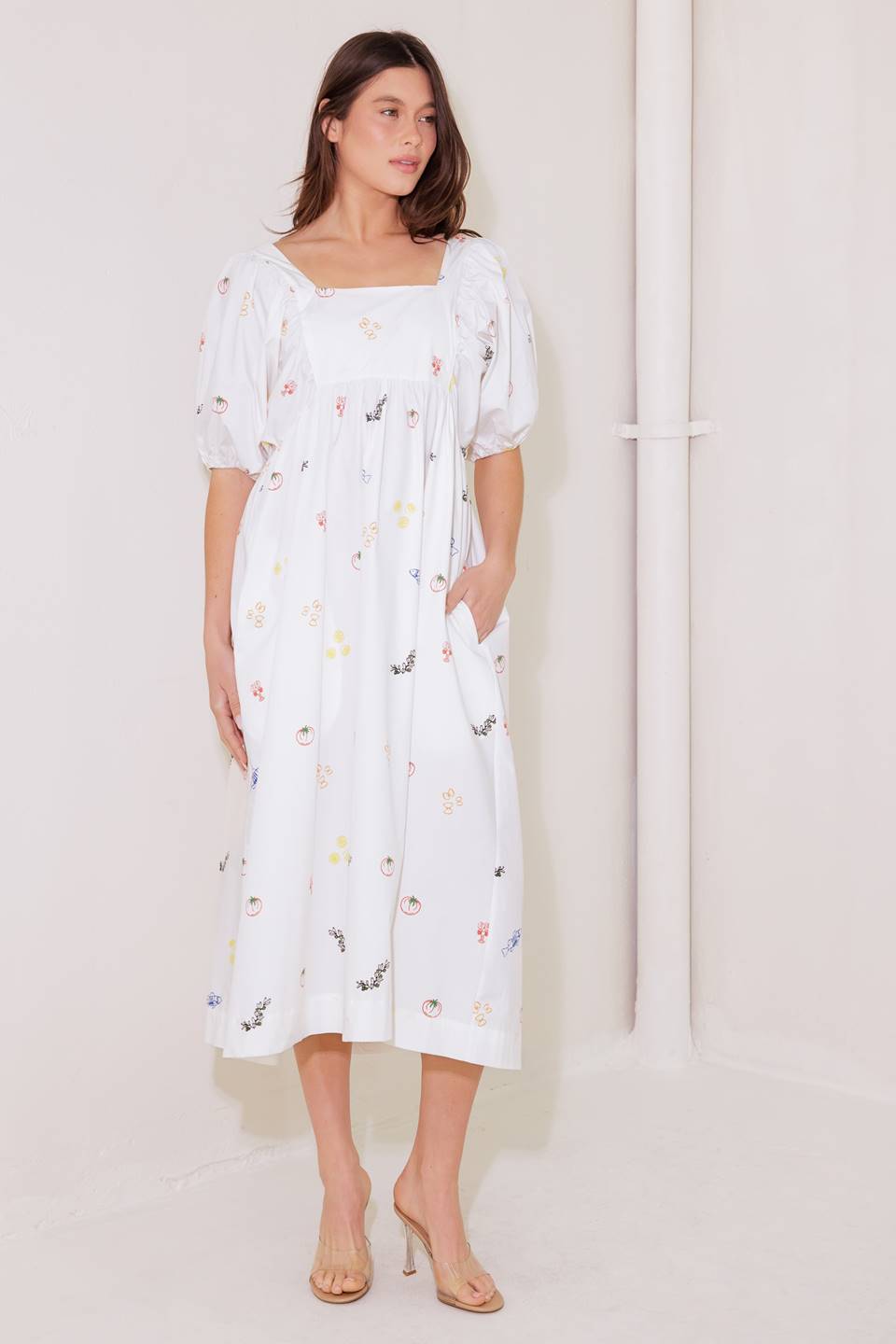 THE WORLD IS YOURS WOVEN MIDI DRESS Flying Tomato