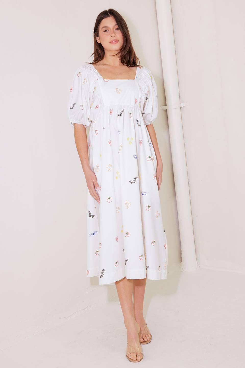 THE WORLD IS YOURS WOVEN MIDI DRESS Flying Tomato