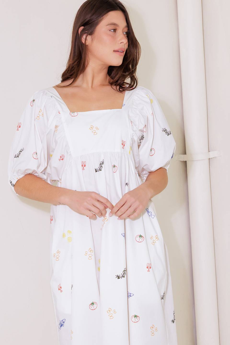 THE WORLD IS YOURS WOVEN MIDI DRESS Flying Tomato