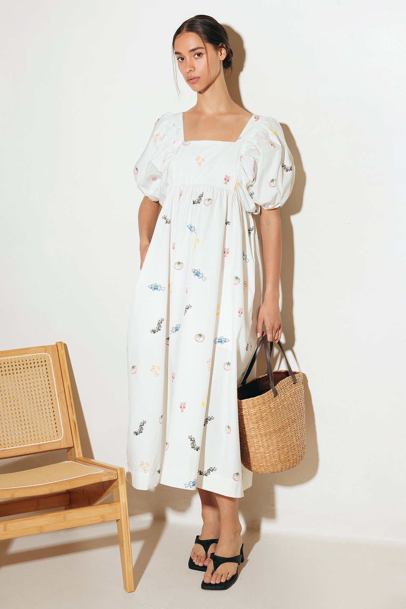 THE WORLD IS YOURS WOVEN MIDI DRESS Flying Tomato