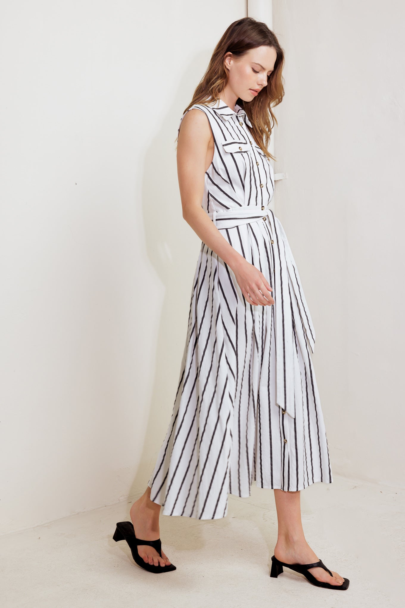 HUGS & VANILLA CLOUDS WOVEN MIDI DRESS Flying Tomato