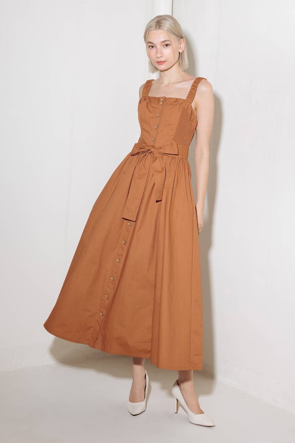 SOAK IN THE SUNSET WOVEN MIDI DRESS Flying Tomato