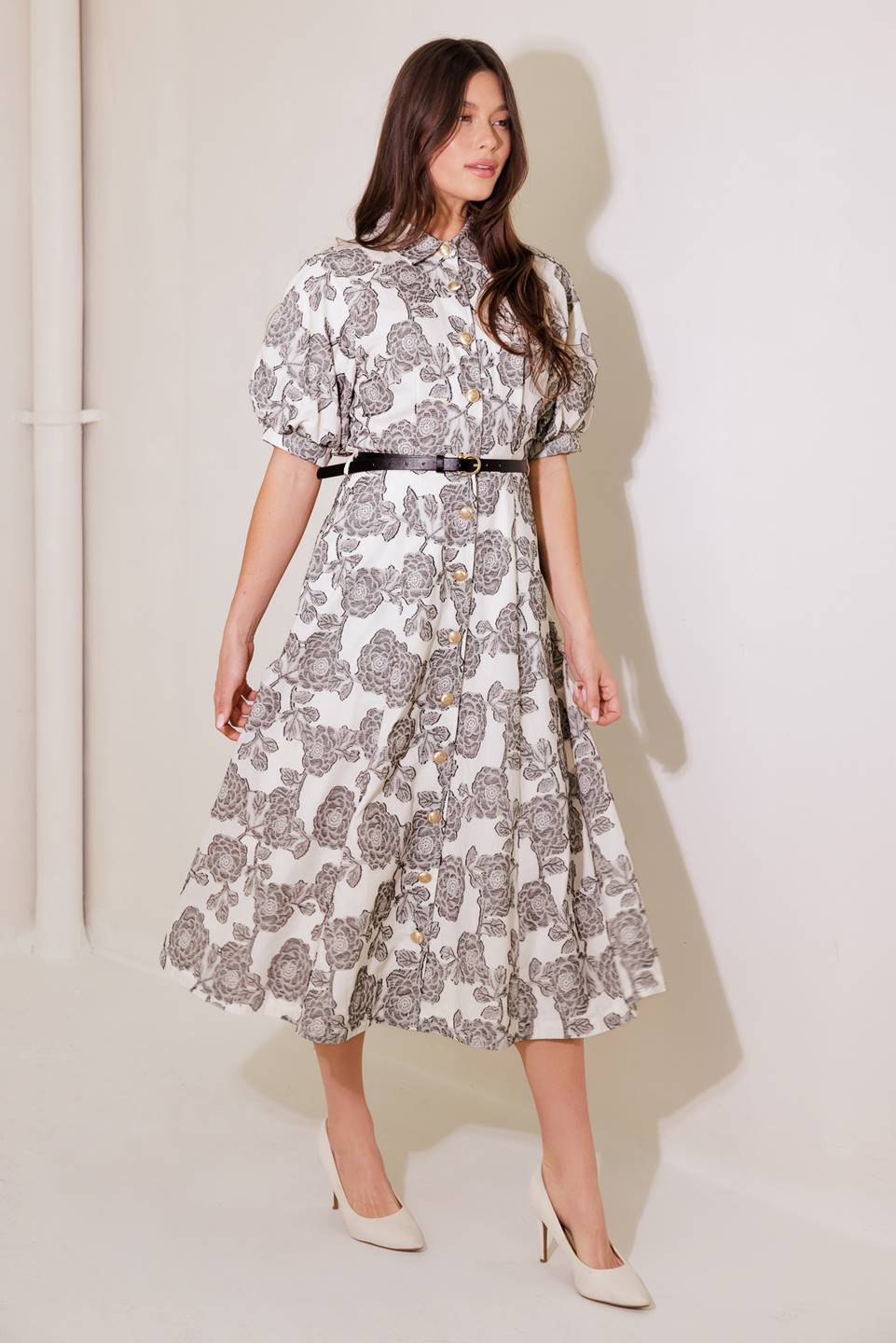 TIME AFTER TIME WOVEN MIDI DRESS Flying Tomato