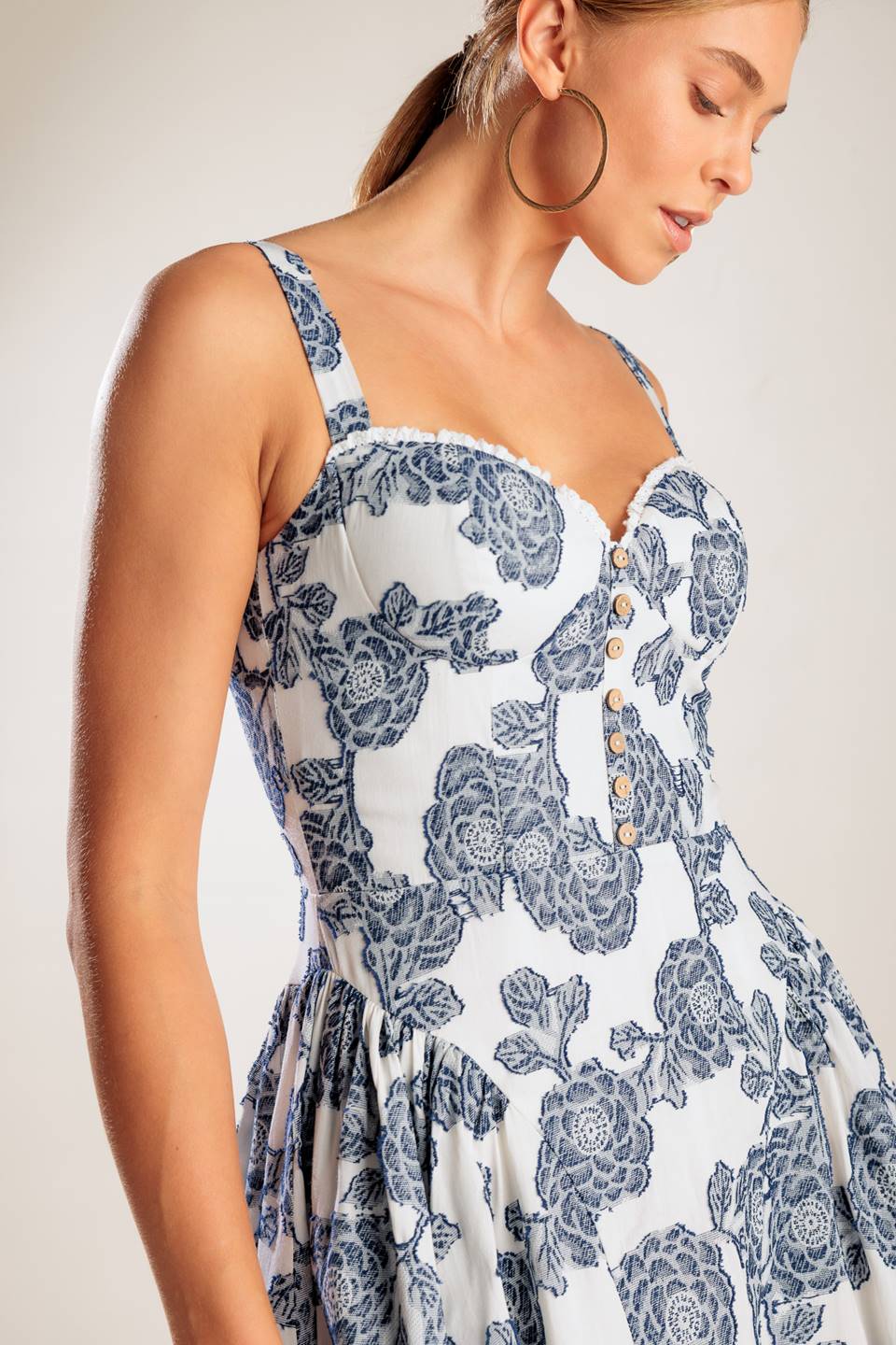 EXPLORING NEW INTERESTS WOVEN MIDI DRESS Flying Tomato