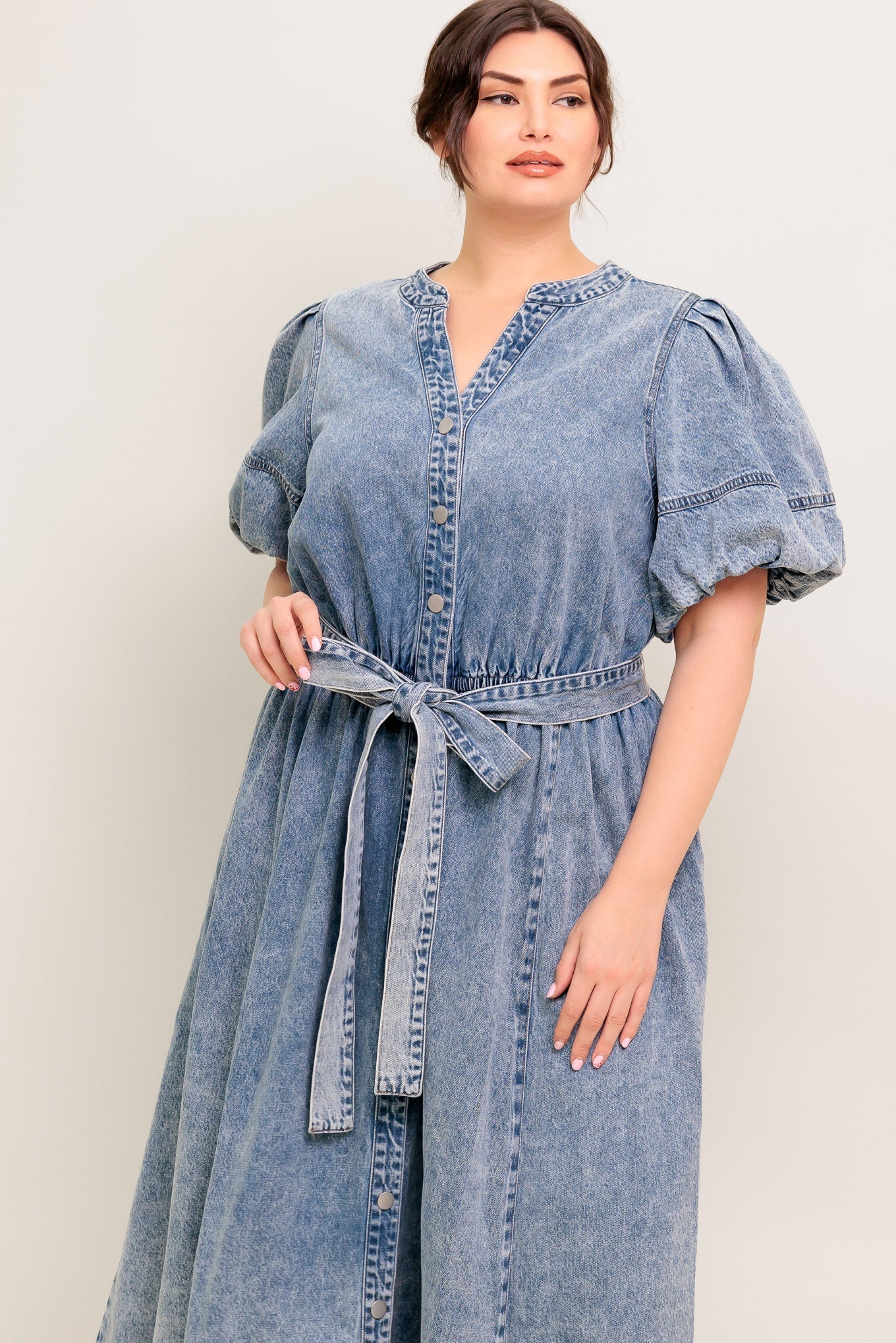 BAREFORM LIGHT DENIM MIDI DRESS Flying Tomato
