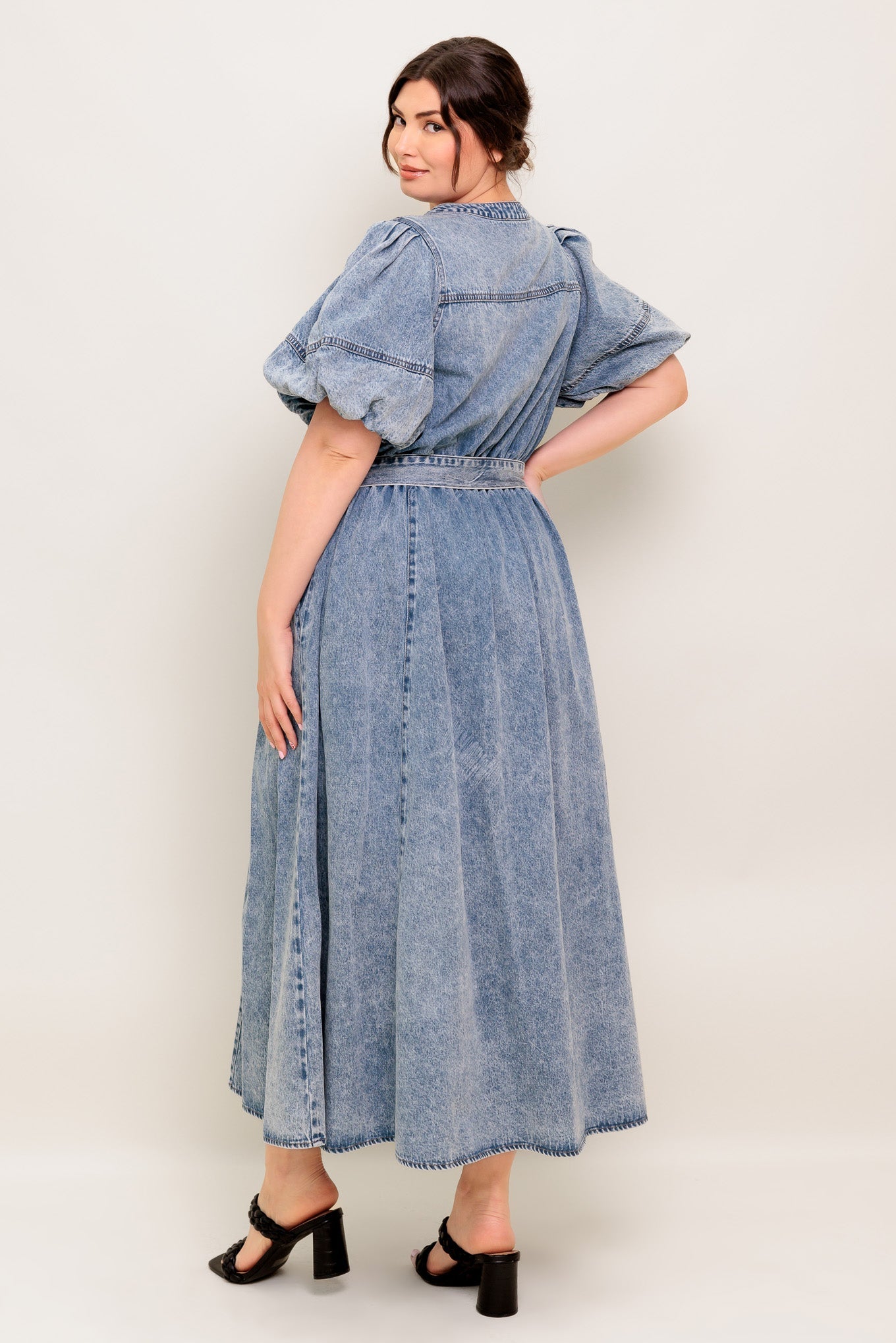 BAREFORM LIGHT DENIM MIDI DRESS Flying Tomato