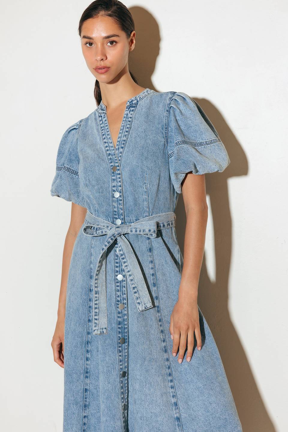 BAREFORM LIGHT DENIM MIDI DRESS Flying Tomato