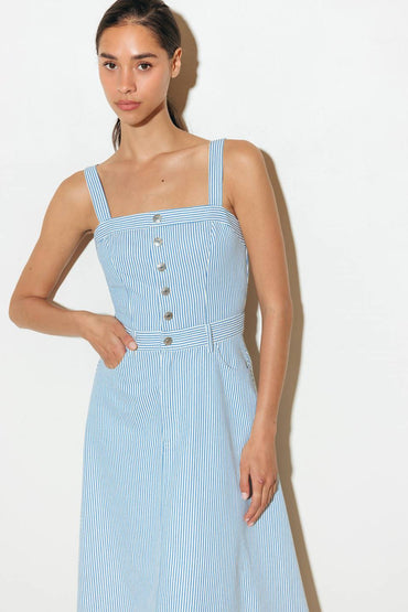 CAREFREE DAISY WOVEN MIDI DRESS