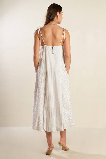 JUST WONDERING WOVEN MIDI DRESS