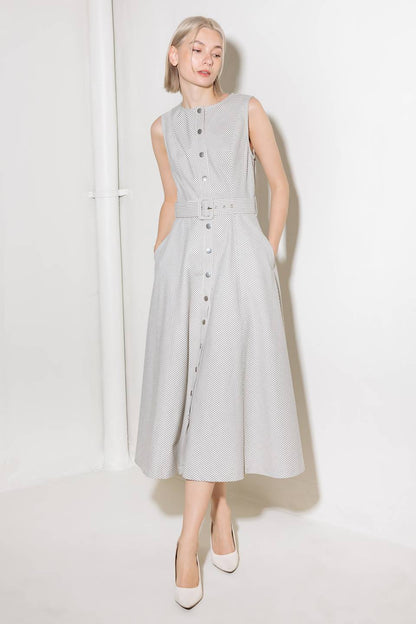 DELICATELY DARING WOVEN MIDI DRESS