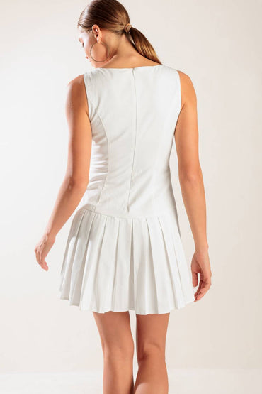 NO COMPARISON WHITE WOVEN MINI DRESS