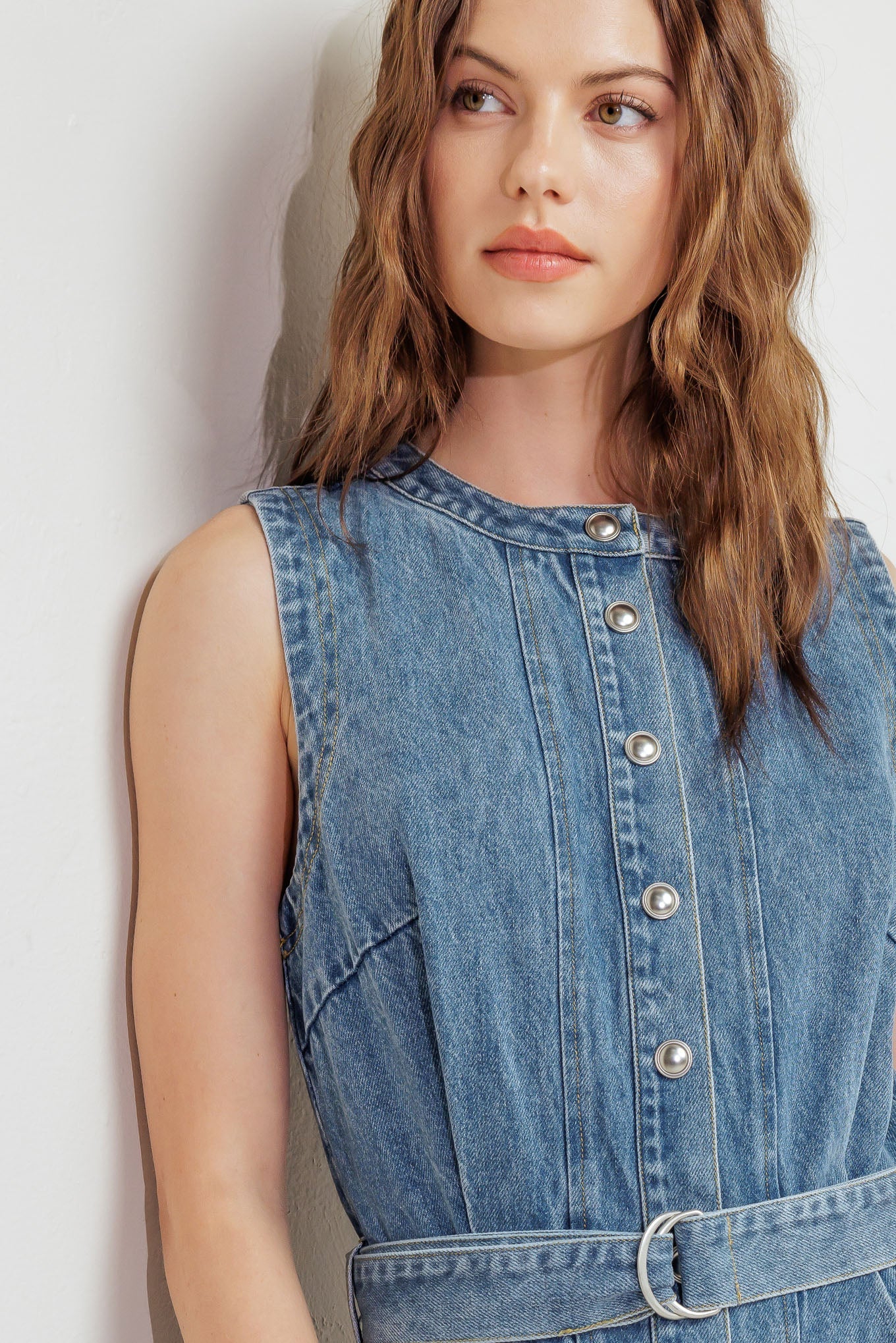 MIDNIGHT RODEO DENIM MIDI DRESS Flying Tomato